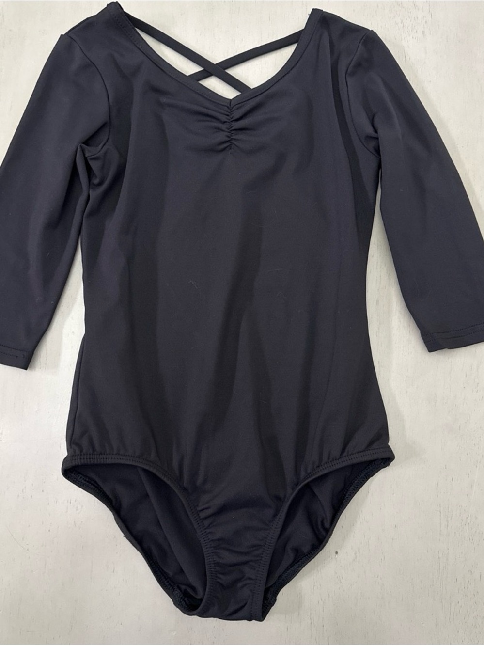 Danskin Black Dance Leotard with Crisscross Back - medium 7/8